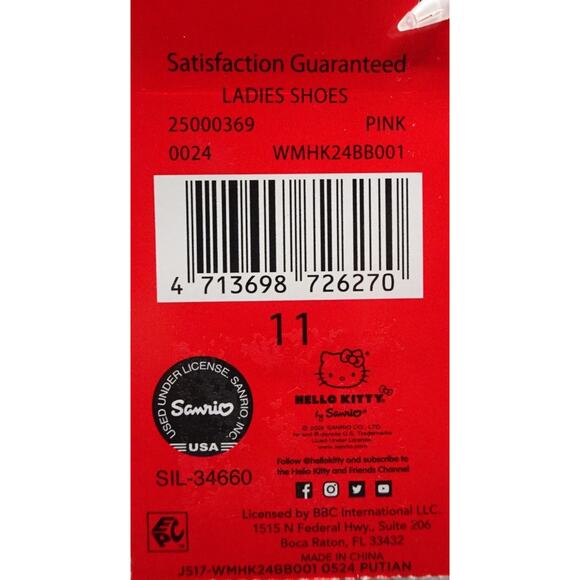 Hello Kitty Sanrio Women Size 11 Pink Casual Court Lace Up Shoe Sneakers New - Picture 9 of 16